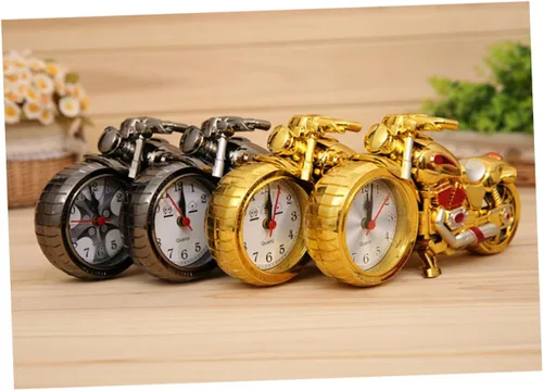 Miniatura 5 de IMIKEYA Reloj despertador para motocicleta, reloj despertador vintage, movimiento de cuarzo, estilo vintage para niños, reloj de motocicleta único