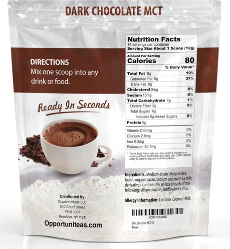 Miniatura 2 de Opportuniteas MCT Aceite en polvo, crema keto para café, bebidas y batidos, baja en carbohidratos, apto para dieta cetogénica, suplemento para dieta