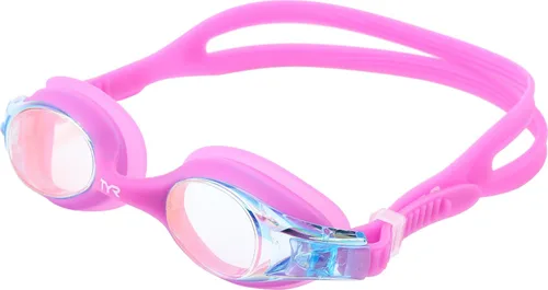 TYR Swimple - Gafas de natación metalizadas para niños con espejo para entrenamiento y recreación - Protección anti-vaho, UVA/UVB Baya