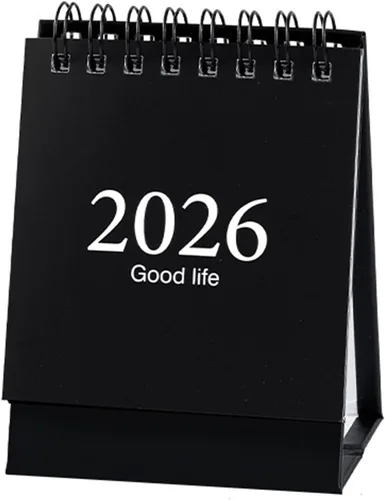 Miniatura 10 de Mini calendarios de escritorio de enero de 2026 a diciembre de 2026, calendario de bolsillo de 3 x 3.8 pulgadas, bobina de acero abatible de pie