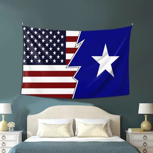 Miniatura 4 de LIFANGMI Ripped Style American And Bonnie Blue Flag Tapestry Wall Hanging 60x40 Inch Bedroom Living Room Dormitory Home Decoration Wall Tapestry