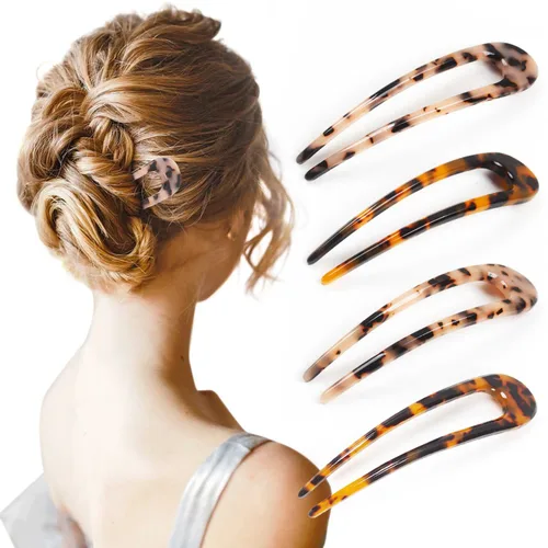 Miniatura 8 de Horquillas francesas para el cabello con forma de U, horquillas para cabello fino y grueso, pinzas clásicas de acetato de celulosa de 5.1 pulgadas