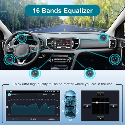Miniatura 6 de Estéreo de coche de doble DIN de 7 pulgadas inalámbrico CarPlay inalámbrico Android Auto, Android 2+32G pantalla táctil unidad principal de radio