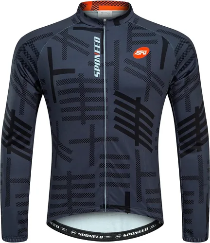 Miniatura 8 de sponeed - Ropa de ciclismo para hombres de manga larga para bicicleta de montaña de carretera camisa para bicicleta con pantalones acolchados