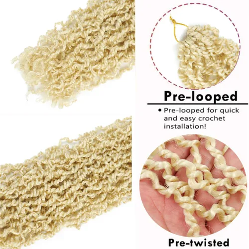 Miniatura 2 de SOKU Pelo rubio de ganchillo mini Passion Twist de 20 pulgadas – 5 paquetes de cabello de ganchillo senegalés pretrenzado 613 Majesty Twist Crochet