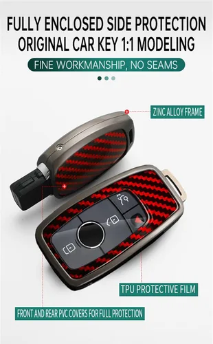Miniatura 6 de ontto Funda para llavero para Mercedes Benz Clase E, Clase G, Clase S, W213 2017 en adelante, cubierta de llave de coche, carcasa de metal
