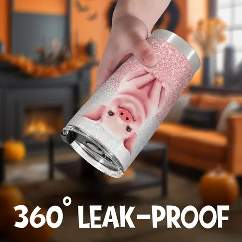 Miniatura 4 de 34HD Solo una chica que ama a los cerdos Taza con tapa de 20 onzas, taza de granjero aislada al vacío, regalos para mujeres amantes de los cerdos