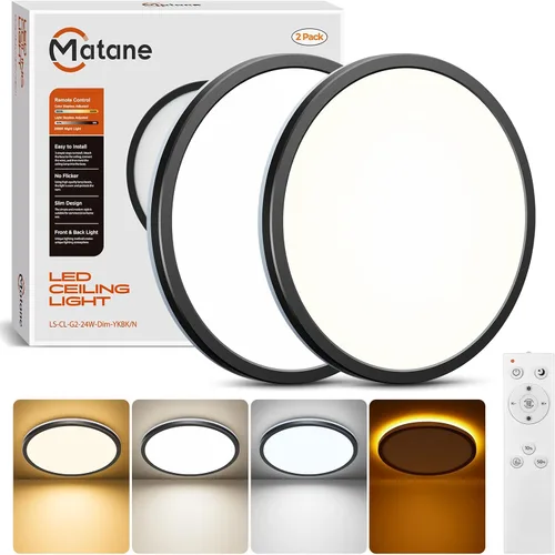 Miniatura 14 de Matane Lámpara de techo empotrada con control remoto, luz nocturna de 8.7 pulgadas, 18 W, 3000 K-6500 K, ajustable, luces LED de bajo perfil
