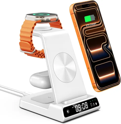 Miniatura 10 de Cargador inalámbrico para iPhone 17, estación de carga 3 en 1 para Apple Watch 11/10/9/8/7/6/5, Ultra 3/SE 3, para iPhone 17/16/15/14/13/12/11/X