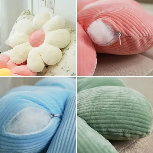 Miniatura 5 de Almohada de flores lindas y cómodas, almohadas suaves para plantas, decoración estética de habitación para sofá, silla (blanco, 14.5 pulgadas)