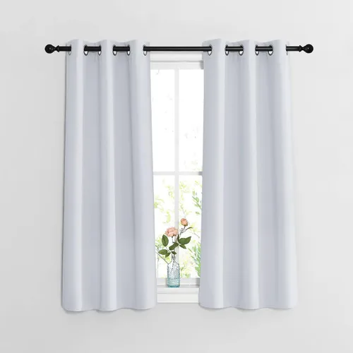 NICETOWN - Cortinas para oscurecer la habitación, tratamiento de ventana, aislamiento térmico y ojales, bloqueo de luz para dormitorio/baño (2