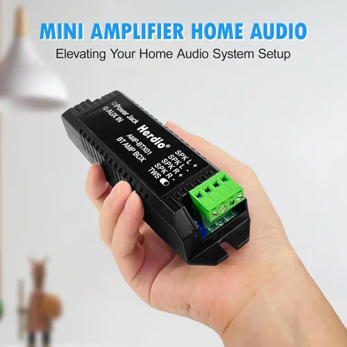 Miniatura 5 de Herdio Amplificador de audio para el hogar Bluetooth 2.0 Sistema receptor de canales para altavoces pasivos con AUX TWS adecuado para techo, marino