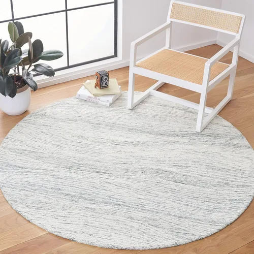 Miniatura 27 de SAFAVIEH Metro Collection - Alfombra decorativa de 2 x 3 pies, azul y marfil, diseño transicional, ideal para áreas de alto tráfico en pasillo, baño