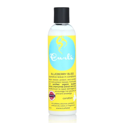 Curls Blueberry Bliss Acondicionador Reparador Permanente - 8 oz, Ayuda a Reparar Daños y Prevenir la Rotura, Acondicionador para Cabello Rizado,