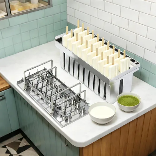 Miniatura 12 de Moldes de paletas de acero inoxidable, 20 unidades, hechos en casa, reutilizables, para hacer helados, para hacer paletas de hielo de congelación