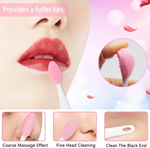 Miniatura 4 de Juego de 5 piezas de limpiador de silicona, cepillo para exfoliar labios, cepillo de limpieza facial de silicona, herramienta aplicadora facial y 2