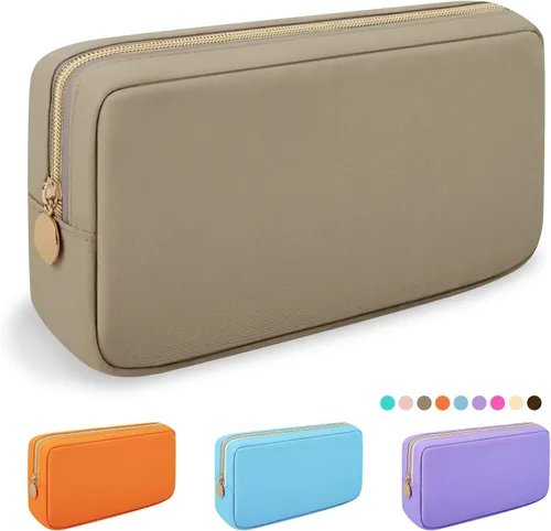 Miniatura 58 de Iqimott Bolsa Grande de Maquillaje de Nylon para Viaje, Bolsa de Cosméticos Preppy Grande Organizadora de Maquillaje de Nylon Bolsa de Artículos