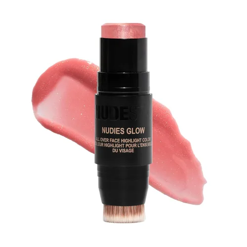 Miniatura 9 de Nudestix Nudies Glow - Resaltador en crema multiusos para mejillas, ojos y cuerpo con cepillo integrado, acabado radiante, maquillaje limpio, vegano
