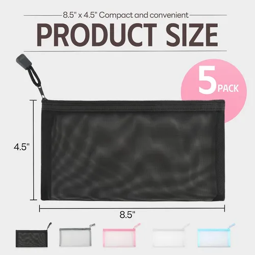 Miniatura 2 de EASYFUN Bolsas organizadoras de malla con cremallera, Champán, Moda Deporte Exterior