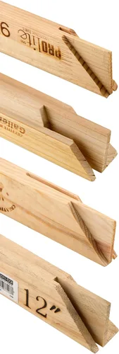 Miniatura 2 de Creative Mark Pro-Bar - Barras de madera resistentes de 8 pulgadas, paquete de 6 barras de madera de pino blanco extra pesadas de 1.5 pulgadas