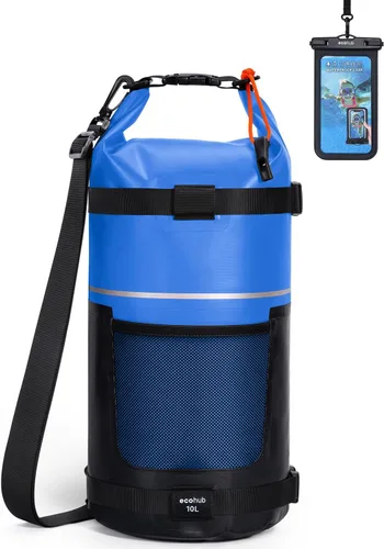 Miniatura 16 de ECOHUB - Bolsa seca impermeable para mujeres y hombres, 5 L/10 L/20 L, ligera, con tapa enrollable, mochila de almacenamiento seca para viajes