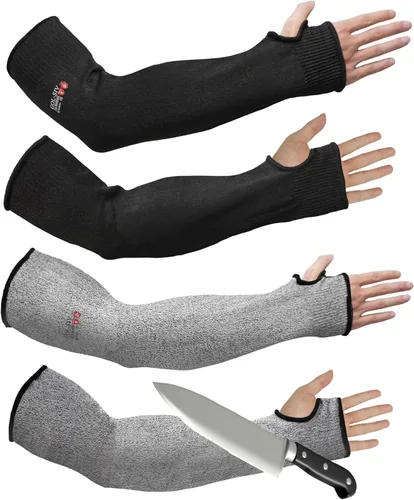 Miniatura 12 de Protectores de brazo para piel fina y moretones, mangas resistentes a cortes para hombres y mujeres, mangas de Kevlar, mangas de protección de nivel