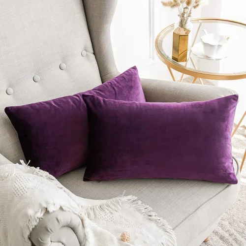 Miniatura 52 de MIULEE Fundas de almohada de terciopelo de 22 x 22 pulgadas, paquete de 2 unidades, color negro, fundas de cojín cuadradas decorativas súper suaves