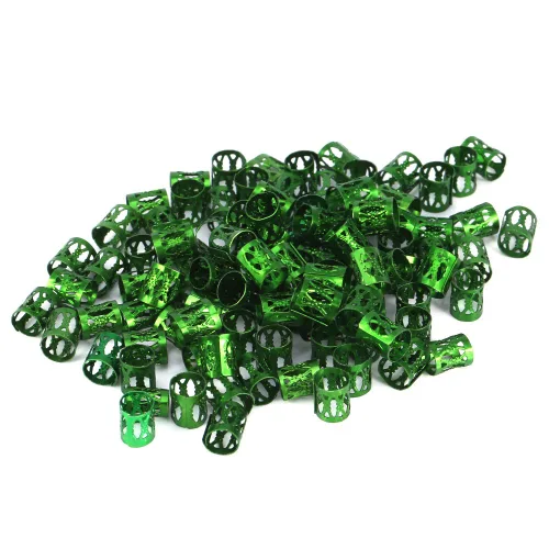 Miniatura 9 de 100 piezas de cuentas trenzadas de metal, nuevas cuentas de rastas coloridas, anillos trenzados para el cabello, clips para cerraduras de temor