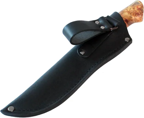 Funda de cuero para cuchillo de cinturón para cuchillos de hoja fija negro, se ajusta a cuchillas de 5, 6, 6.5 pulgadas, para caza, supervivencia,