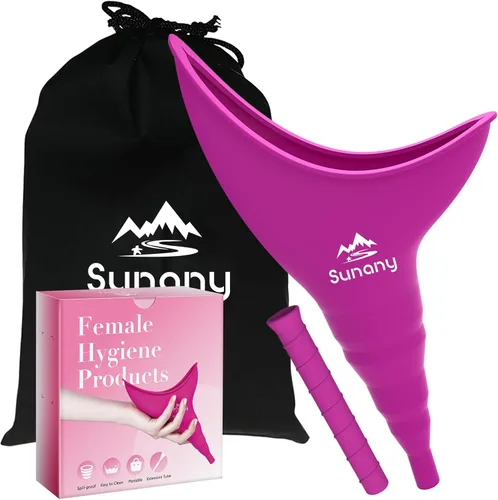 Female Urination Device, Reusable Female Urinal Silicone Women Pee Funnel Allows Women to Pee Standing Up, The Perfect Companion for Púrpura