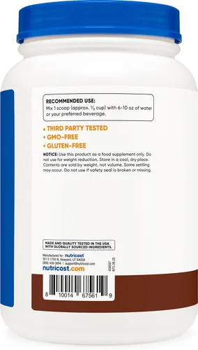 Miniatura 4 de Nutricost Proteína de suero de leche alimentada con pasto (chocolate) 2 libras, sin OMG, sin gluten, sabores naturales