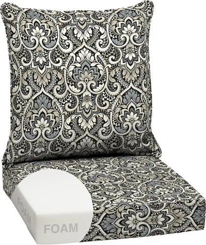 Miniatura 100 de Arden Outdoor Deep Seat Cushion Set, 24 x 24 pulgadas, Cojín para patio resistente al clima, a la lluvia y a la decoloración para silla, sofá y sofá