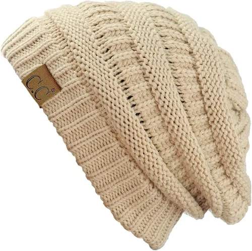 Miniatura 597 de C.C Trendy Warm Chunky Soft Stretch Cable Knit Beanie