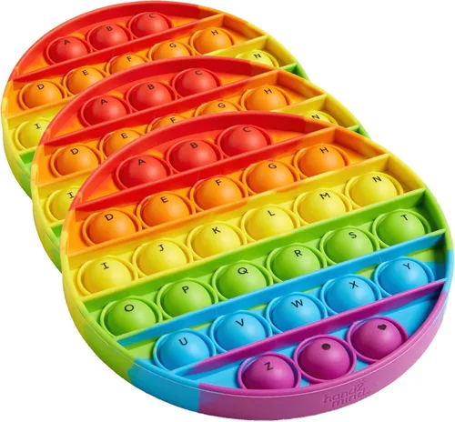 hand2mind Juguetes sensoriales de burbujas del alfabeto, juguetes para la ansiedad para niños, juguetes de letras, juguetes de motricidad fina,