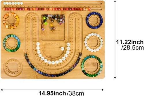 Miniatura 7 de Enrichoice Conjunto de tableros de cuentas multifuncionales para la fabricación de joyas de diseño con cubierta, hermosa inscripción en la parte