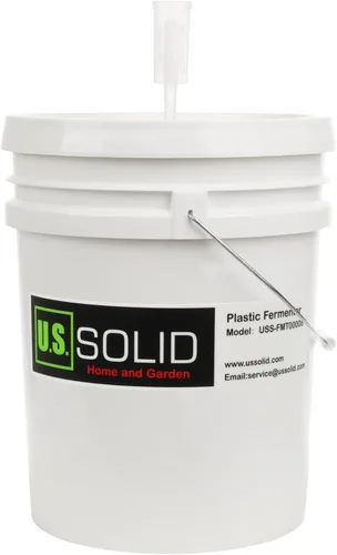Miniatura 3 de U.S. Solid Fermentador de plástico – Cubo de fermentación de grado alimenticio de 5 galones fermentador de elaboración casera con espita y esclusa