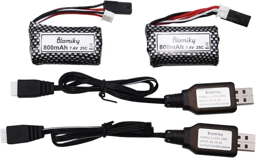 Miniatura 4 de Blomiky Paquete de 2 baterías recargables de iones de litio de 7.4 V 800 mAh con enchufe 5500 de repuesto para XLH 9135 9136 9137 9138 9145 9130 RC
