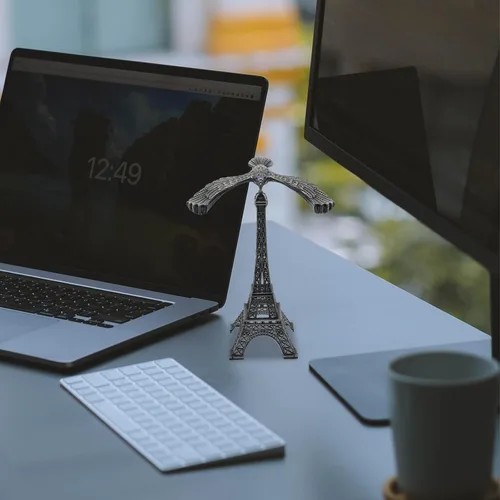 Miniatura 5 de Totority Balance Bird - Águila de aleación con torre Eiffel, juguete de escritorio de gravedad de 5.9 pulgadas, demostración de física giratoria
