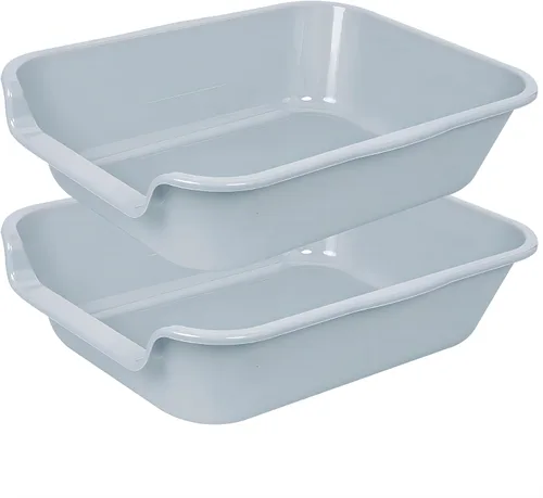 Miniatura 12 de 1 paquete de caja de arena extra grande para gatos (material ABS), corral de arena para gatos mayores de entrada baja para gatos geriátricos