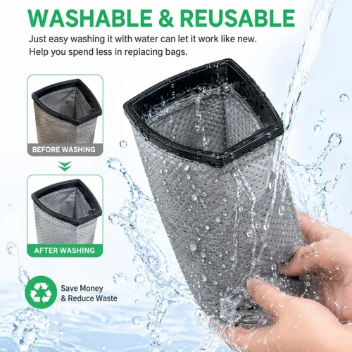 Miniatura 4 de Paquete de 6 bolsas de filtro de tela CH3000 de repuesto para Hoover Porta Power Swingette S1015 S1029 CH30000 Aspiradora comercial de repuesto