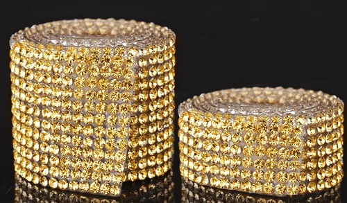 Miniatura 6 de 2 rollos/4 yardas de cinta autoadhesiva de diamantes de imitación de cristal, calcomanía de diamantes de imitación para decoración de auto y regalo