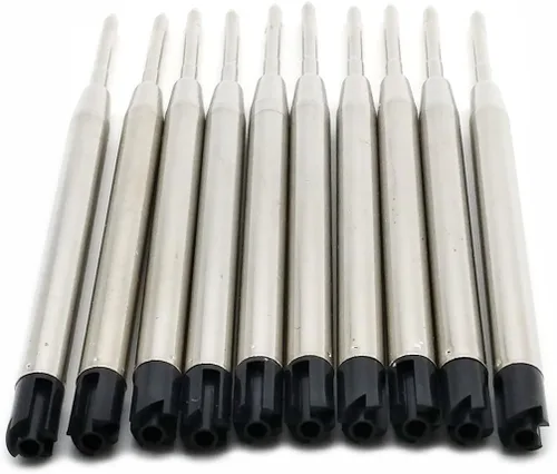 Miniatura 6 de Paquete de 10 repuestos de bolígrafo de punta media, tinta negra (negro, 3.8 pulgadas)