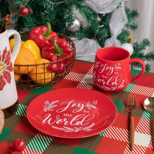 Miniatura 7 de Juego de tazas de café navideñas de cerámica LEHAHA, juego de 6 tazas de 16 onzas para las fiestas, tazas de café para festivales con saludos