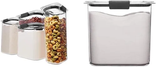 Miniatura 8 de Rubbermaid Brilliance - Contenedores de almacenamiento para despensa, 7.8 tazas y 12 tazas