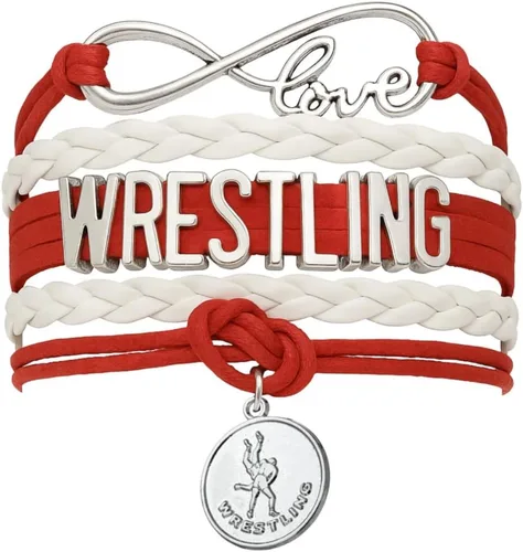 Miniatura 9 de Pulsera de encanto de lucha libre Sportybella - Joyería de lucha libre - Regalos personalizados deportivos para luchadores, equipos, mamás y Rojo