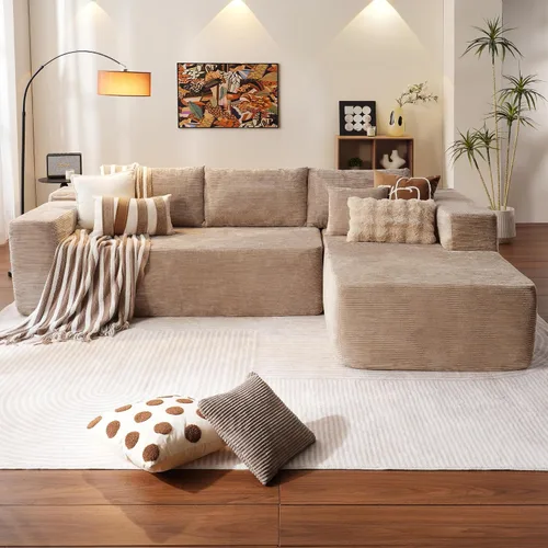 Miniatura 24 de ovios Sofá seccional Cloud de 96 pulgadas con chaise en forma de L, sofá modular moderno con asiento profundo, sofás tapizados para sala de estar
