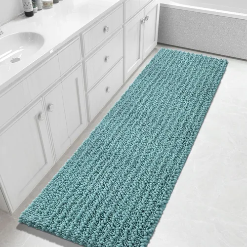 Miniatura 70 de Yimobra Alfombras de Baño Antideslizantes Lavables - Alfombra de Baño de Chenilla Ultra Suave Absorbente, Alfombra Peluda de Secado Rápido para Negro