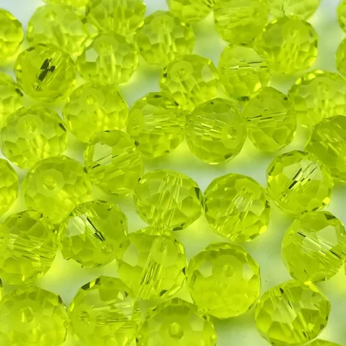 Miniatura 11 de 50 piezas de cuentas de cristal facetadas de 10 mm con orificio para pulseras, collares, aretes, joyería DIY, manualidades (Amarillo Dorado)