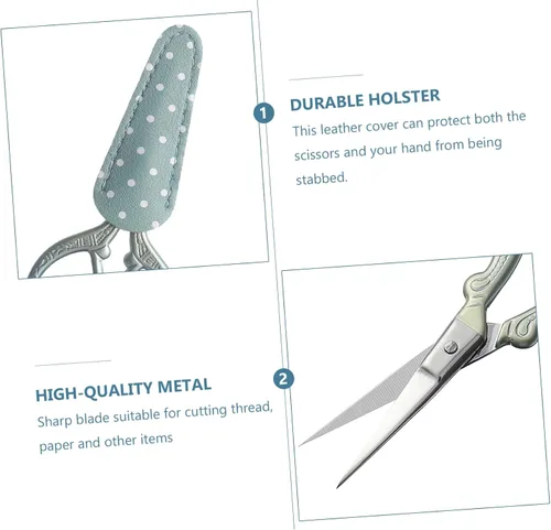 Miniatura 6 de TEHAUX Tijeras de bordado Tijeras de costura pequeñas Tijeras de punta Tijeras para coser Tijeras de sastre Tijeras de metal Tijeras de hilo