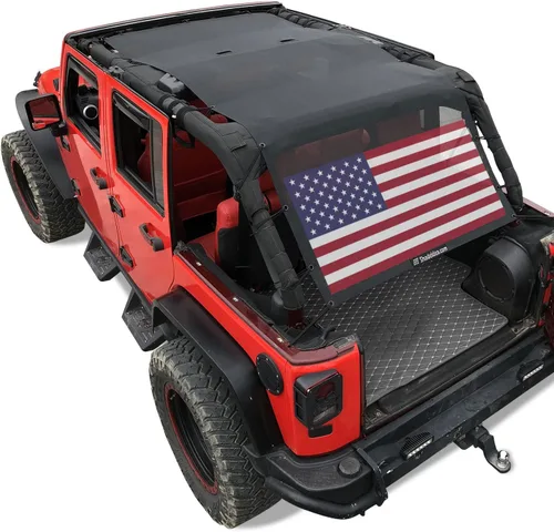 Miniatura 101 de Shadeidea JK - Parasol superior compatible con Jeep Wrangler JKU, cubierta de techo de malla suave (2007-2018) - Bloqueador de ruido de viento UV
